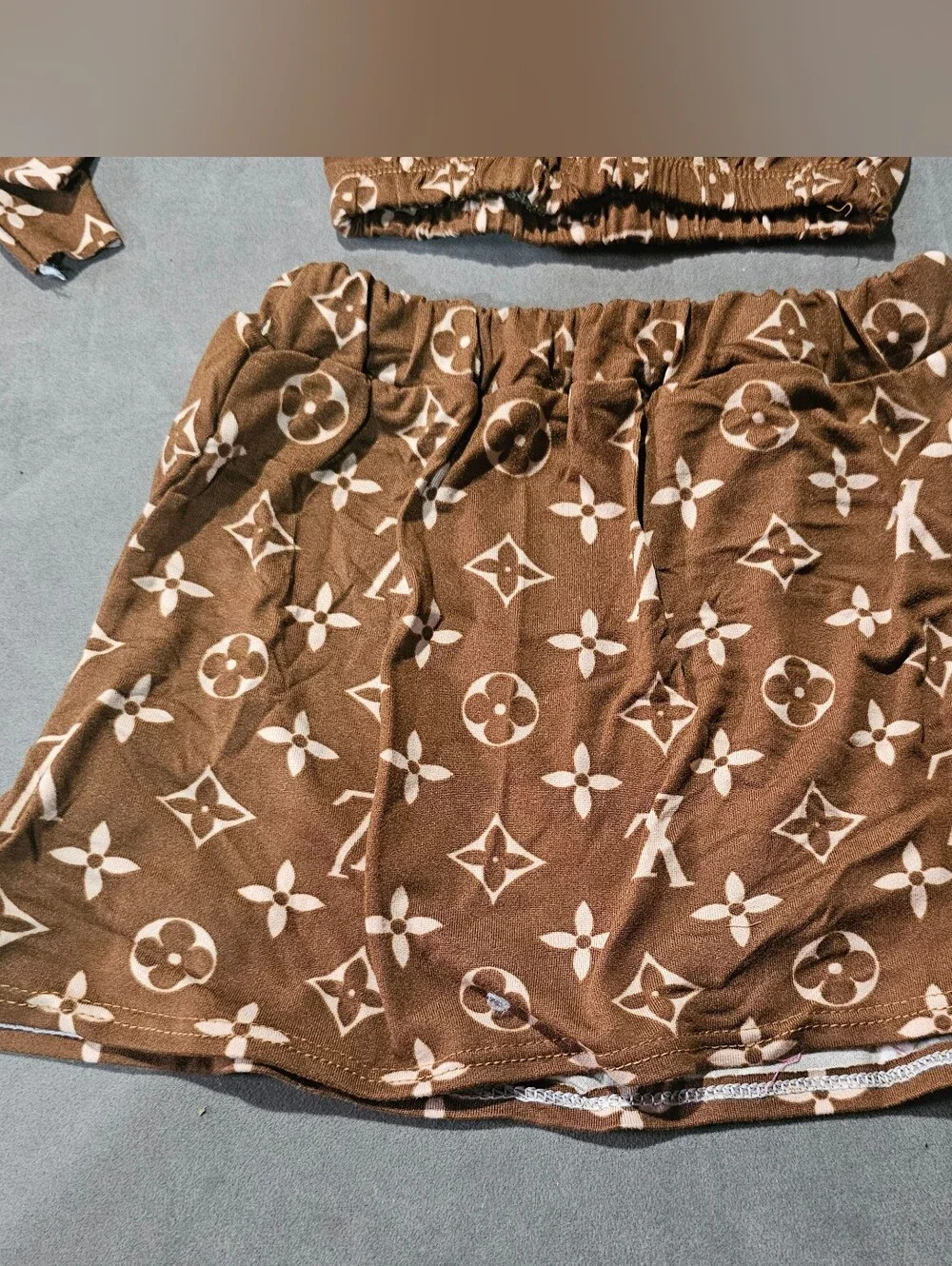 Brown 3-Piece Girls Dress Set with Headband - Size 12M-24M